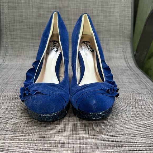 Daytrip Blue Glitter Heels - Picture 2 of 6